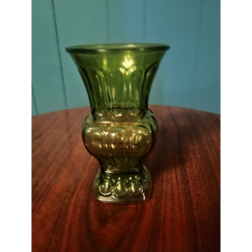 Vintage 1950's Emerald Green A.L Randall Co. Textured Design Glass Vase